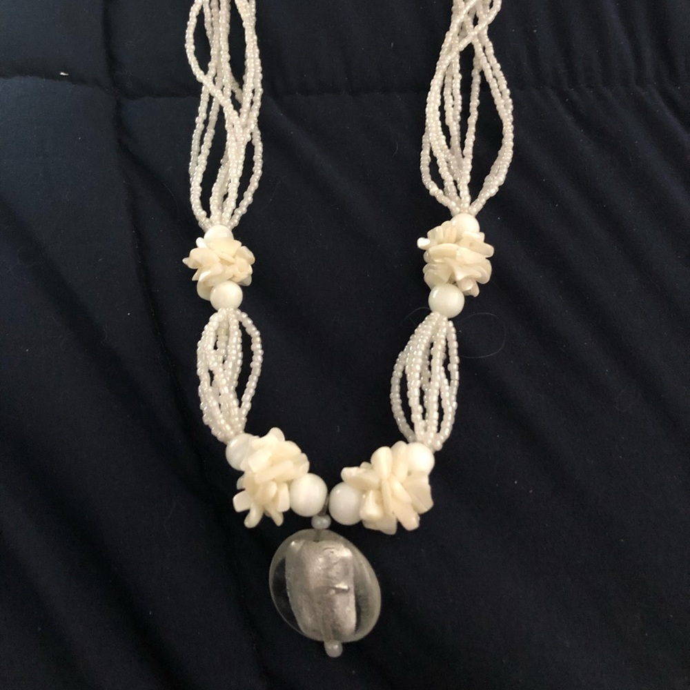 Beaded multi strand necklace